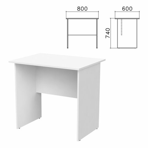 Стол письменный "Бюджет", 800х600х740 мм, белый, 402659-290 - фото 1