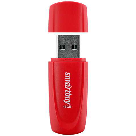 Флеш-диск 16 GB SMARTBUY Scout USB 2.0, красный, SB016GB2SCR - фото 3
