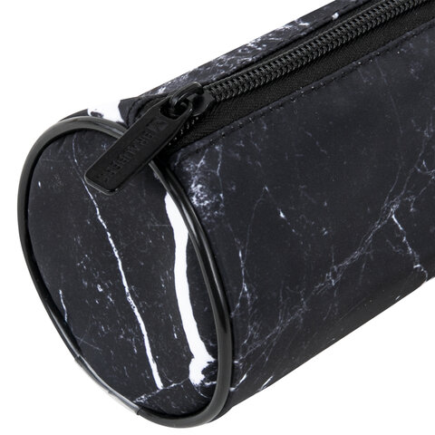 Пенал-тубус BRAUBERG, с эффектом Soft Touch, мягкий, "Black marble", 22х8 см, 271569 - фото 4
