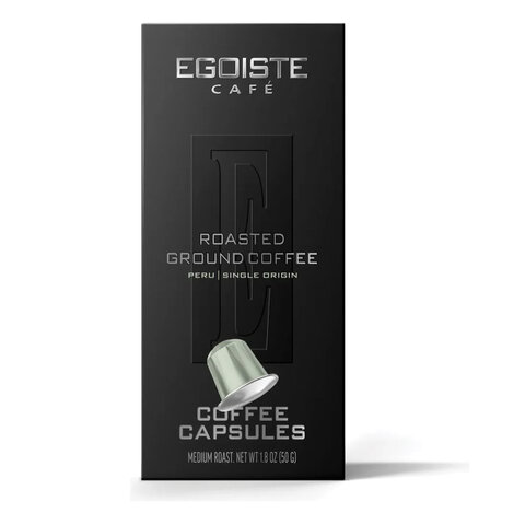 Кофе в капсулах EGOISTE "PERU" для кофемашин Nespresso, 10 порций, арабика 100%, ФРАНЦИЯ, EG05012002 - фото 1