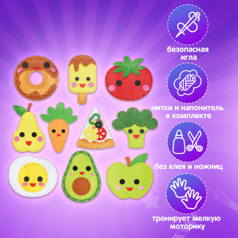 Набор для шитья игрушки из фетра "Вкусняшки", 10 игрушек, ЮНЛАНДИЯ, 664734 - фото 10