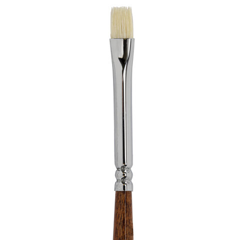 Кисть художественная профессиональная BRAUBERG ART CLASSIC, щетина, плоская, № 4, длинная ручка, 200714 - фото 3