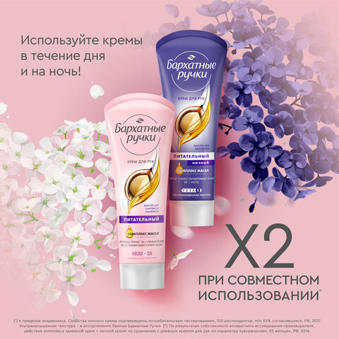Подарочный набор БАРХАТНЫЕ РУЧКИ: крем для рук "Питательный" 80 мл + крем для рук "Ночной восстанавливающий" 80 мл - фото 16