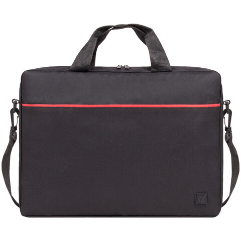 Сумка портфель BRAUBERG PRACTICAL с отделением для ноутбука 15,6", "Red line", черная, 29х40х7 см, 270829 - фото 5