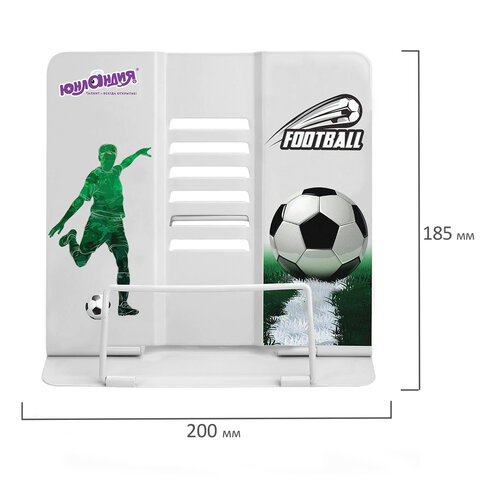 Подставка для книг и учебников большая ЮНЛАНДИЯ "Play Football", регулируемый наклон, металлическая, 237574 - фото 8