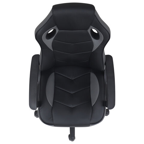 Кресло компьютерное BRABIX "Fighter GM-008", экокожа, черное/серое, 532507 - фото 7