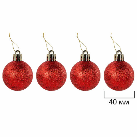 Шары ёлочные НАБОР 30 шт., 8 см/4 см, "Red&Gold", пластик, красные/золото, ЗОЛОТАЯ СКАЗКА, 592168 - фото 5
