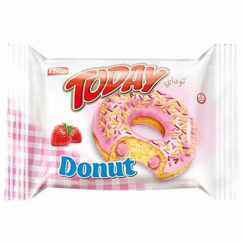 Кекс TODAY "Donut", со вкусом клубники, ТУРЦИЯ, 24 штуки по 40 г в шоу-боксе, 1367 - фото 4