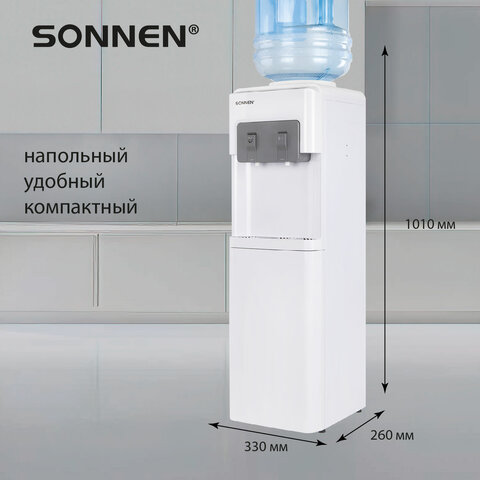 Кулер для воды SONNEN FSC-02AC, напольный, НАГРЕВ/ОХЛАЖДЕНИЕ КОМПРЕССОР, шкаф, 2 крана, белый, 455420 - фото 15