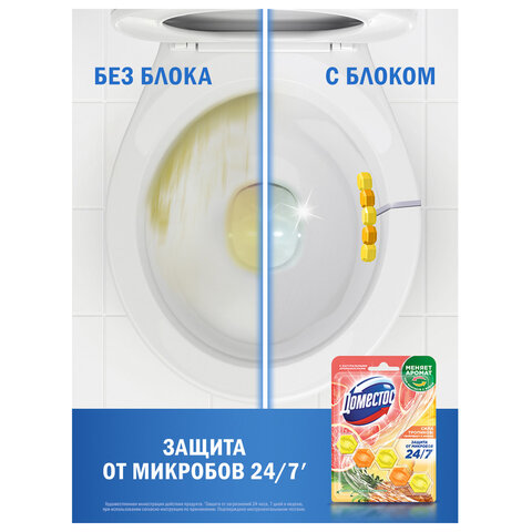 Блок туалетный подвесной твердый 50 г, ДОМЕСТОС "Сила тропиков" - фото 3