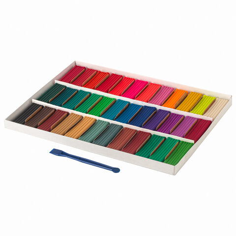 Пластилин классический ЮНЛАНДИЯ "ЮНЫЙ ВОЛШЕБНИК", 36 цветов, 720 г, со стеком, ВЫСШЕЕ КАЧЕСТВО, 105904 - фото 2