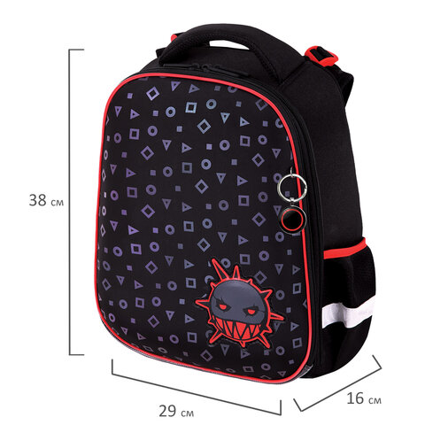 Ранец BRAUBERG LUMINOUS, 2 отделения, с брелоком, "Danger", СВЕТЯЩИЙСЯ РИСУНОК, 38х29х16 см, 272069 - фото 11