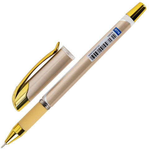 Ручка шариковая масляная с грипом BRAUBERG "Delta Plus Gold", СИНЯЯ, пишущий узел 0,7 мм, линия письма 0,35 мм, 144256 - фото 2