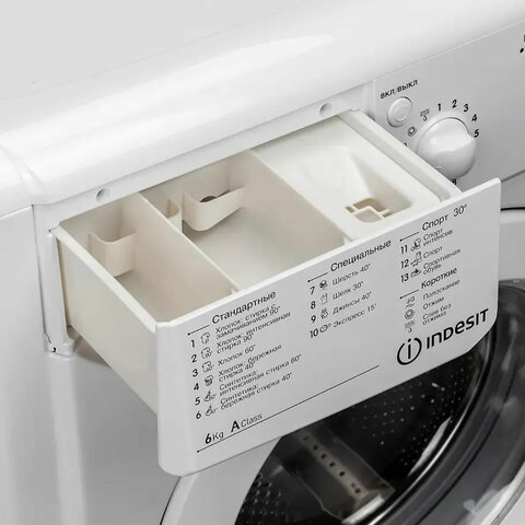 Стиральная машина INDESIT IWSC 6105, 1000 об/мин, 6 кг, фронтальная загрузка, 16 программ, белая, 869990767720 - фото 8