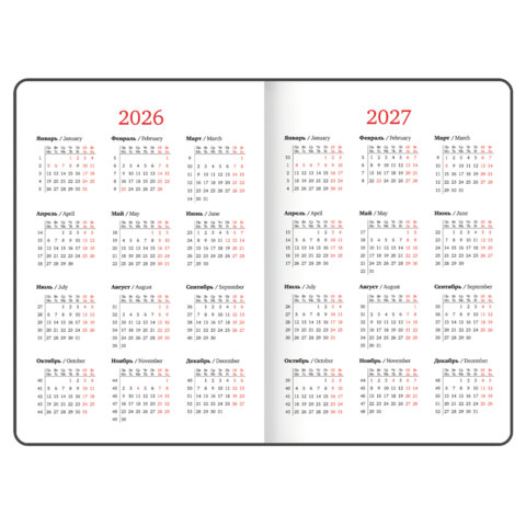 Еженедельник датированный 2026 БОЛЬШОЙ ФОРМАТ 210х297 мм, А4 BRAUBERG "Wood", под кожу, бордо, 117159 - фото 7