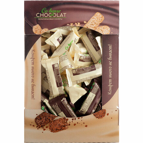 Конфеты мультизлаковые CO BARRE DE CHOCOLAT, ассорти в белой и темной глазури, 900 г - фото 5