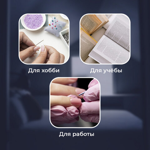 Лупа настольная с LED-ПОДСВЕТКОЙ, диаметр 110 мм, увеличение 3, корпус белый, BRAUBERG, 455930 - фото 16