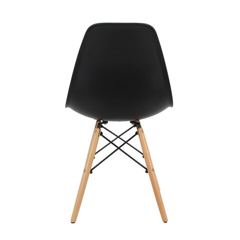 Стулья BRABIX "Eames CF-010", КОМПЛЕКТ 4 шт., пластик черный, опоры дерево/металл, 532631, 2033A - фото 6