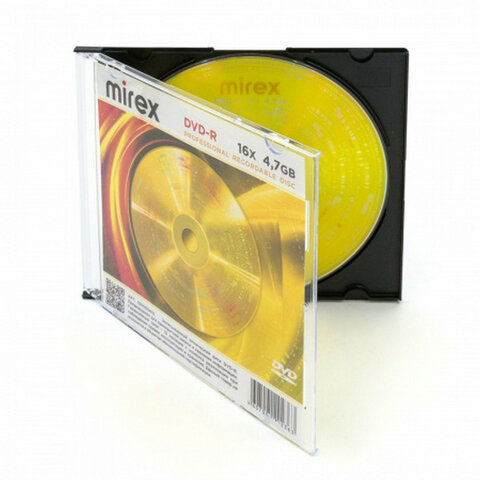 Диск DVD-R MIREX, 4,7 ГБ, 16x, Slim Case, КОМПЛЕКТ 5 шт., UL130003A1F - фото 6