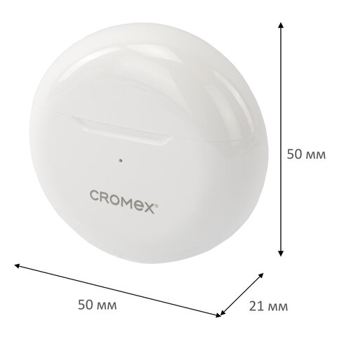 Наушники беспроводные TWS вкладыши с микрофоном CROMEX (КРОМЕКС) EP-T28W, Bluetooth 5.4, белые, 514121 - фото 14