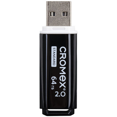 Флеш-диск 64 GB, CROMEX (КРОМЕКС) Standard USB 2.0, черный, 514160 - фото 3