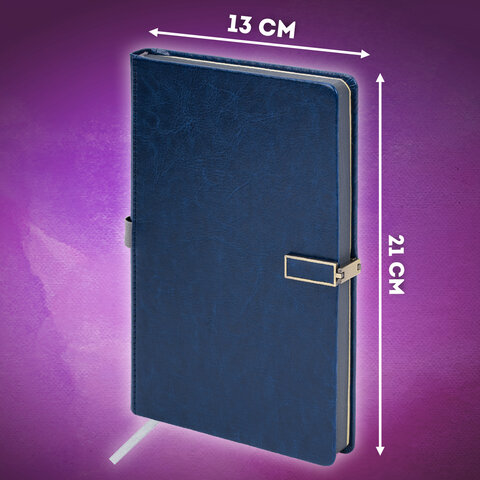 Скетчбук, слоновая кость 140 г/м2 130х210 мм, 80 л., КОЖЗАМ, застежка металл, BRAUBERG ART CLASSIC, "Inspiration", под кожу, синий, 116465 - фото 13