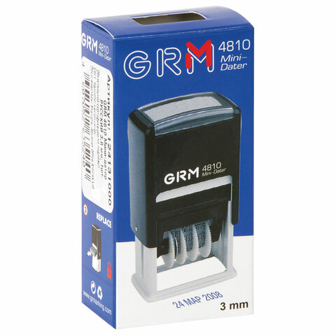 Датер-мини месяц буквами, оттиск 20х3,8 мм синий, GRM 4810, 124131000 - фото 7