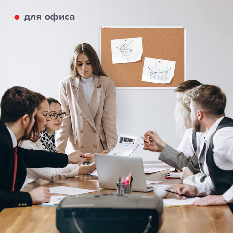 Доска пробковая 70х50 см, алюминиевая рамка, ГАРАНТИЯ 10 ЛЕТ, РОССИЯ, BRAUBERG, 238187 - фото 10