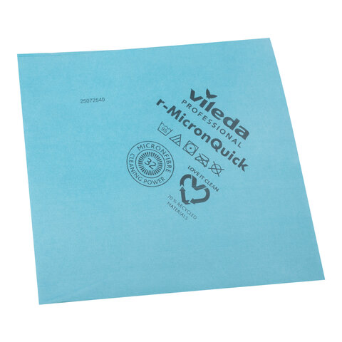 Салфетки VILEDA PROFESSIONAL "МикронКвик" КОМПЛЕКТ 5 шт., микроволокно, синий, 38х40 см, 170635 - фото 2