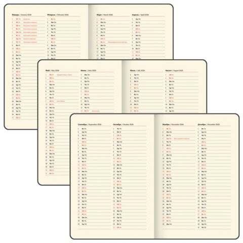 Еженедельник датированный 2026 А5 145х215 мм, BRAUBERG "Augustus", под кожу, розовый, 117163 - фото 7
