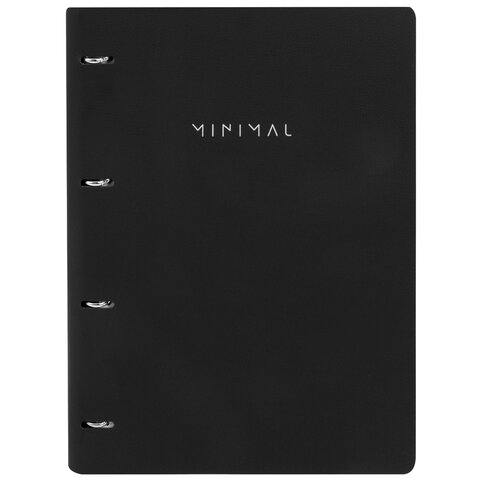 Тетрадь на кольцах БОЛЬШАЯ А4, 240х310 мм, 120 л., под кожу, BRAUBERG VISTA, "Minimal", черный, 405203 - фото 8