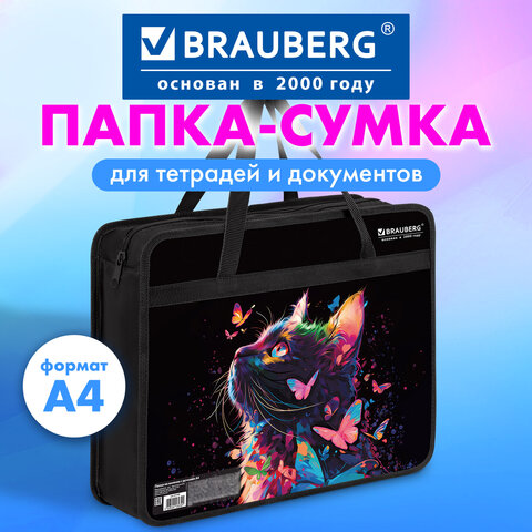 Папка на молнии с ручками BRAUBERG А4, 1 отделение, пластик, 80 мм, "Ловец бабочек", 272165 - фото 7