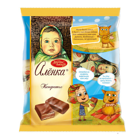 Конфеты шоколадные КРАСНЫЙ ОКТЯБРЬ "Аленка" вафельные, молочно-ореховые, 250 г, КО01220 - фото 2