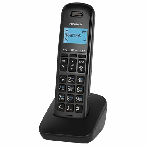 Радиотелефон PANASONIC KX-TGB610RUB, память 50 номеров, АОН, повтор, часы/будильник, чёрный - фото 1