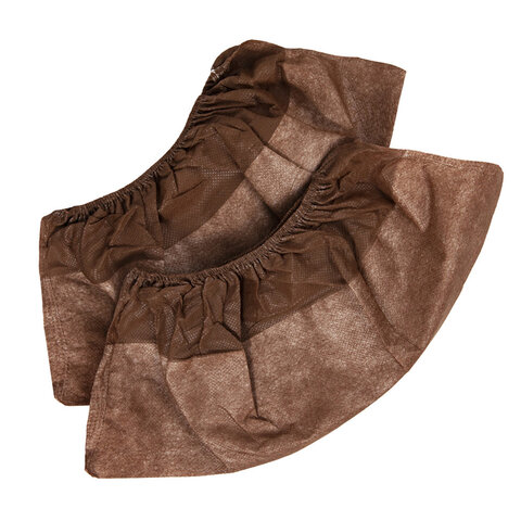 Бахилы ламинированные, КОМПЛЕКТ 500 шт., 38х16 см, спанбонд + ПВД, 100 мкм, 13 г, коричневые, ELEGREEN, ПВД-50/2р-Кор-Б - фото 3