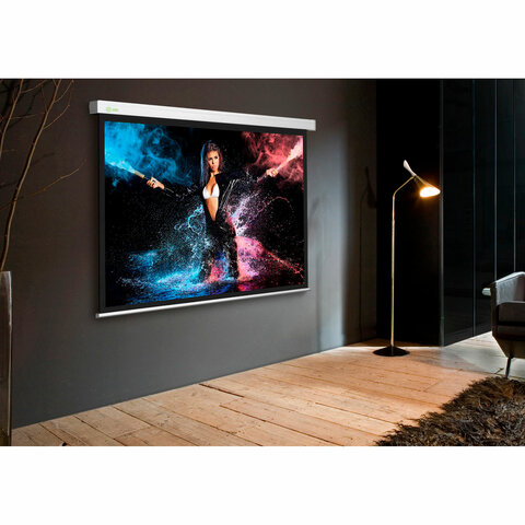 Экран Cactus Wallscreen CS-PSW-180x180, 180x180 см, 1:1, настенно-потолочный, белый - фото 3