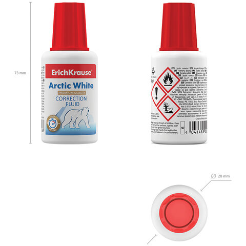 Корректирующая жидкость ERICH KRAUSE "Arctic White", 20 мл, экстра-белизна, флакон с кисточкой, 6 - фото 4