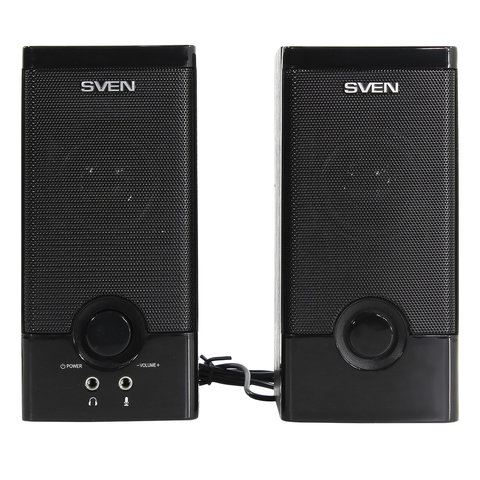 Колонки компьютерные SVEN SPS-603, 2.0, 2х3 Вт, дерево, черные, SV-015183 - фото 1