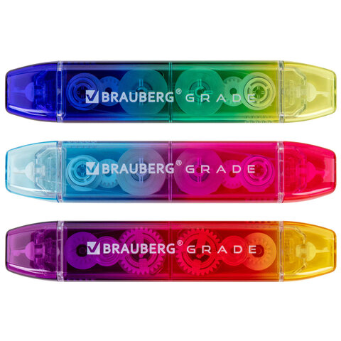 Корректирующая лента двусторонняя 5 мм x 10 м, BRAUBERG "Grade", ассорти, 271941 - фото 2