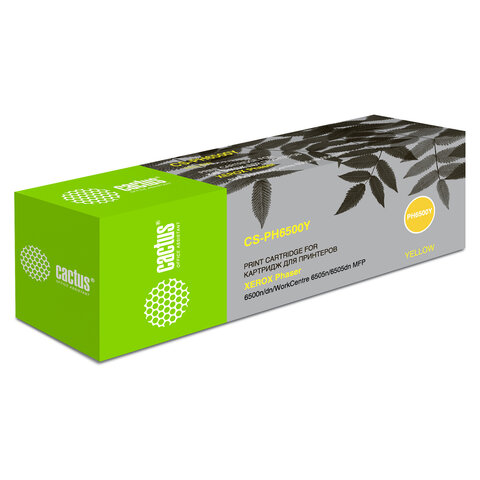 Картридж лазерный CACTUS (CS-PH6500Y) для XEROX Phaser 6500/WC6505, желтый, ресурс 2500 стр. - фото 1