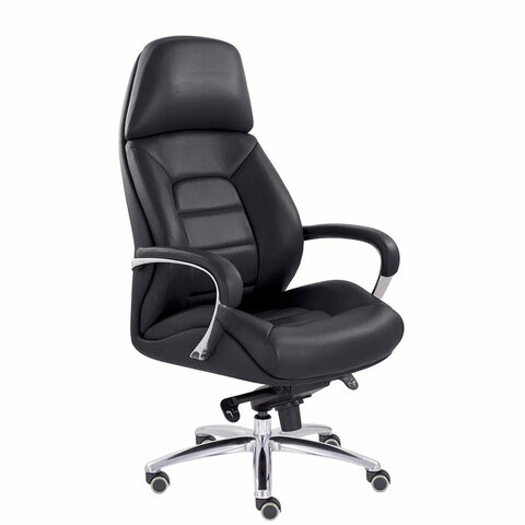 Кресло офисное "EPIK" A-181-G, мультиблок, натуральная кожа, черное - фото 2