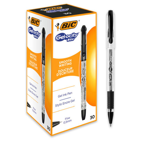 Ручка гелевая с грипом BIC "Gelocity Stic", ЧЕРНАЯ, узел 0,5 мм, линия письма 0,29 мм, CEL1010266 - фото 6