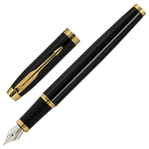 Ручка перьевая PARKER "IM Core Black Lacquer GT", ежедневник А5 черный, пакет, 880900 - фото 3