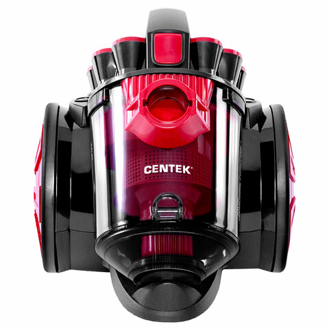 Пылесос CENTEK CT-2531 с контейнером "циклон", 1800 Вт, мощность всасывания 350 Вт, черный/красный - фото 2