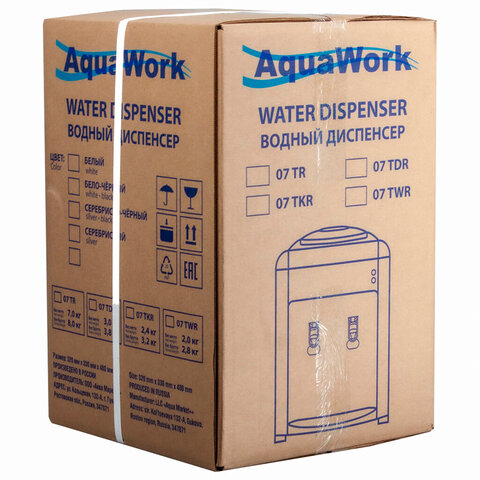 Кулер-водонагреватель БЕЗ ОХЛАЖДЕНИЯ, AQUA WORK 0.7-TKR, настольный, 2 крана, белый/черный, 24608 - фото 12