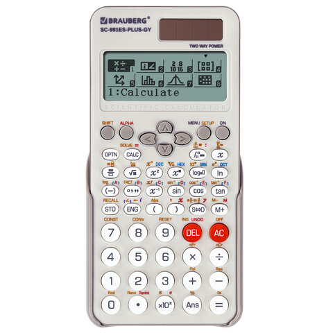 Калькулятор инженерный BRAUBERG SC-991ES-PLUS-GY (164х80 мм), 552 функции, 10+2 разряда, СЕРЫЙ, 272652 - фото 1