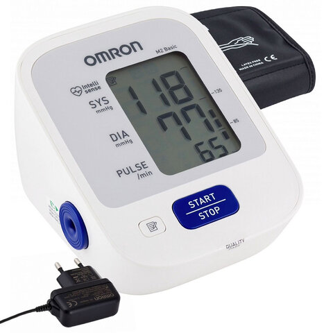 Тонометр OMRON M2 (HEM-7121-ALRU) манжета 22-42 см, автоматический, на плечо, адаптер питания - фото 1