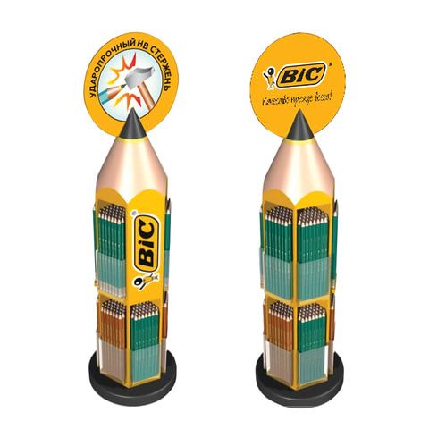 Дисплей настольный для размещения карандашей BIC, 21х21х90 см, 11 отделений, БЕЗ НАПОЛНЕНИЯ, 944859 - фото 1