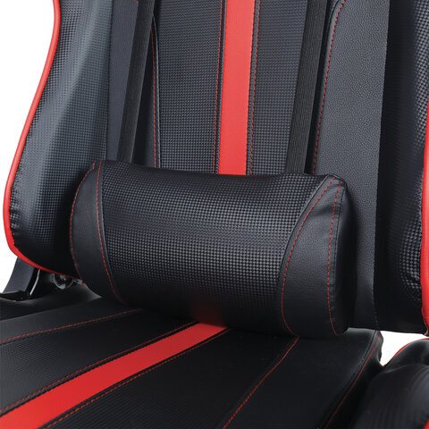 Кресло компьютерное BRABIX "GT Carbon GM-120", две подушки, экокожа, черное/красное, 531931 - фото 10