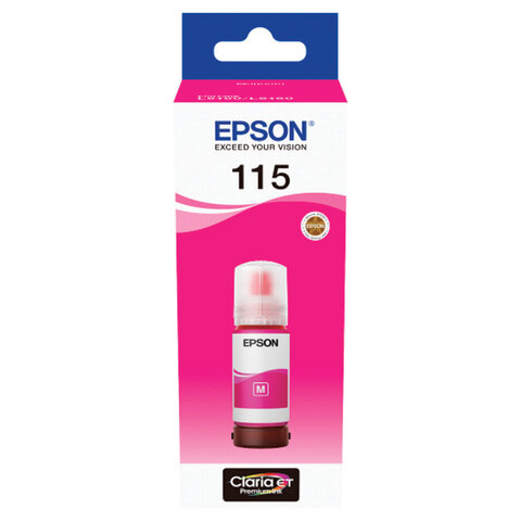 Чернила EPSON 115 (C13T07D34A) для СНПЧ L8160/L8180, пурпурные, объем 70 мл, ОРИГИНАЛЬНЫЕ - фото 1
